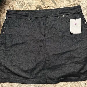 Athleta Charcoal Denim Mini Skirt